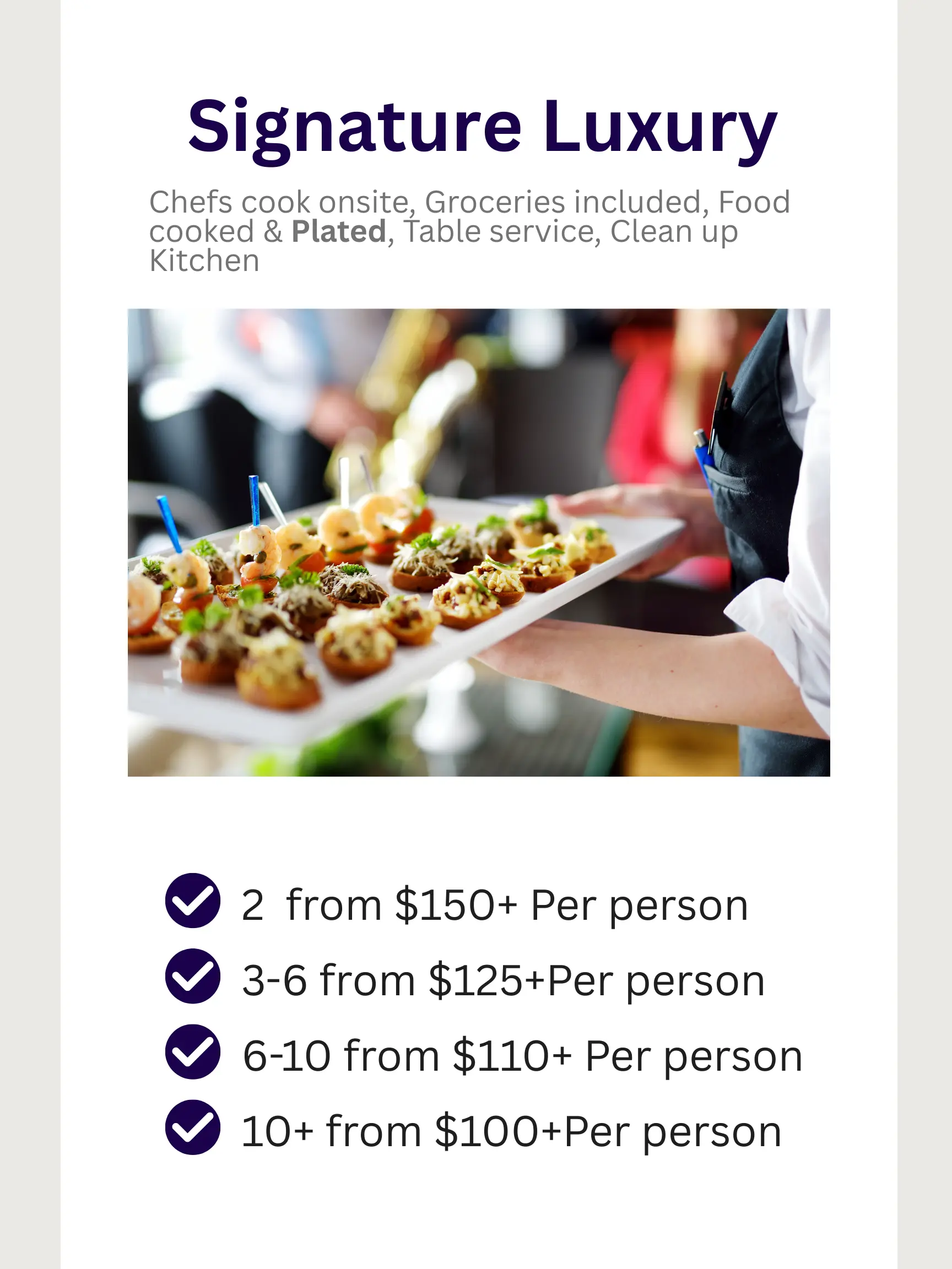 Signature luxury dining at home